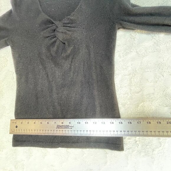 Vertical Design Womens Knotted Pullover Sweater Small Cashmere Black Preppy - Picture 4 of 8